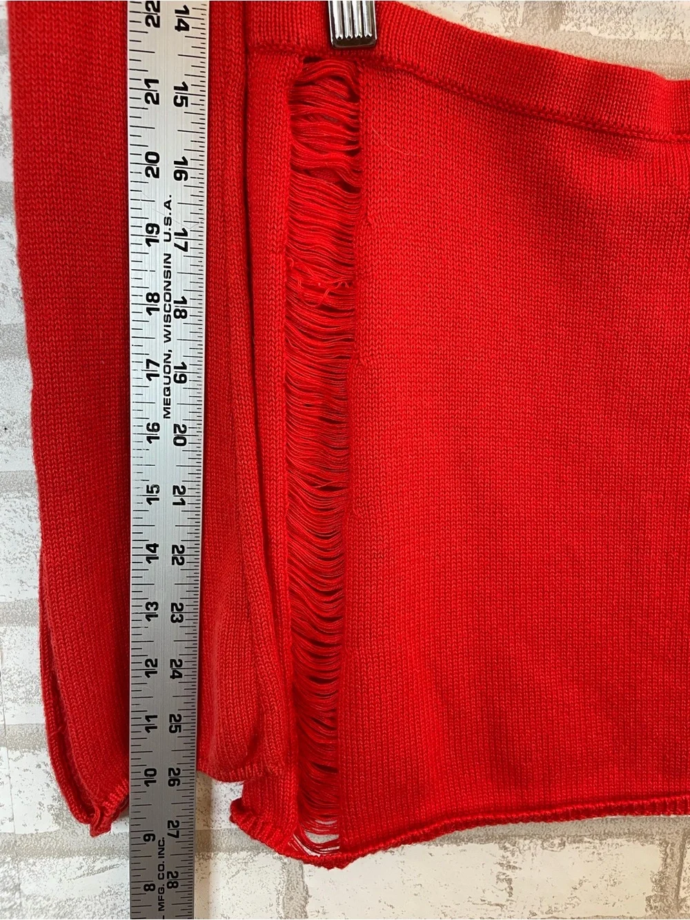 Lucy in the Sky Red Distressed Knit Two-Piece Dress Set Size L NWOT